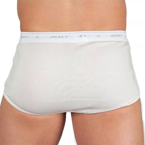 3 Pairs Jockey White Y-Front Mens Underwear Briefs Plus Size 28 30 32 34 36 38 40