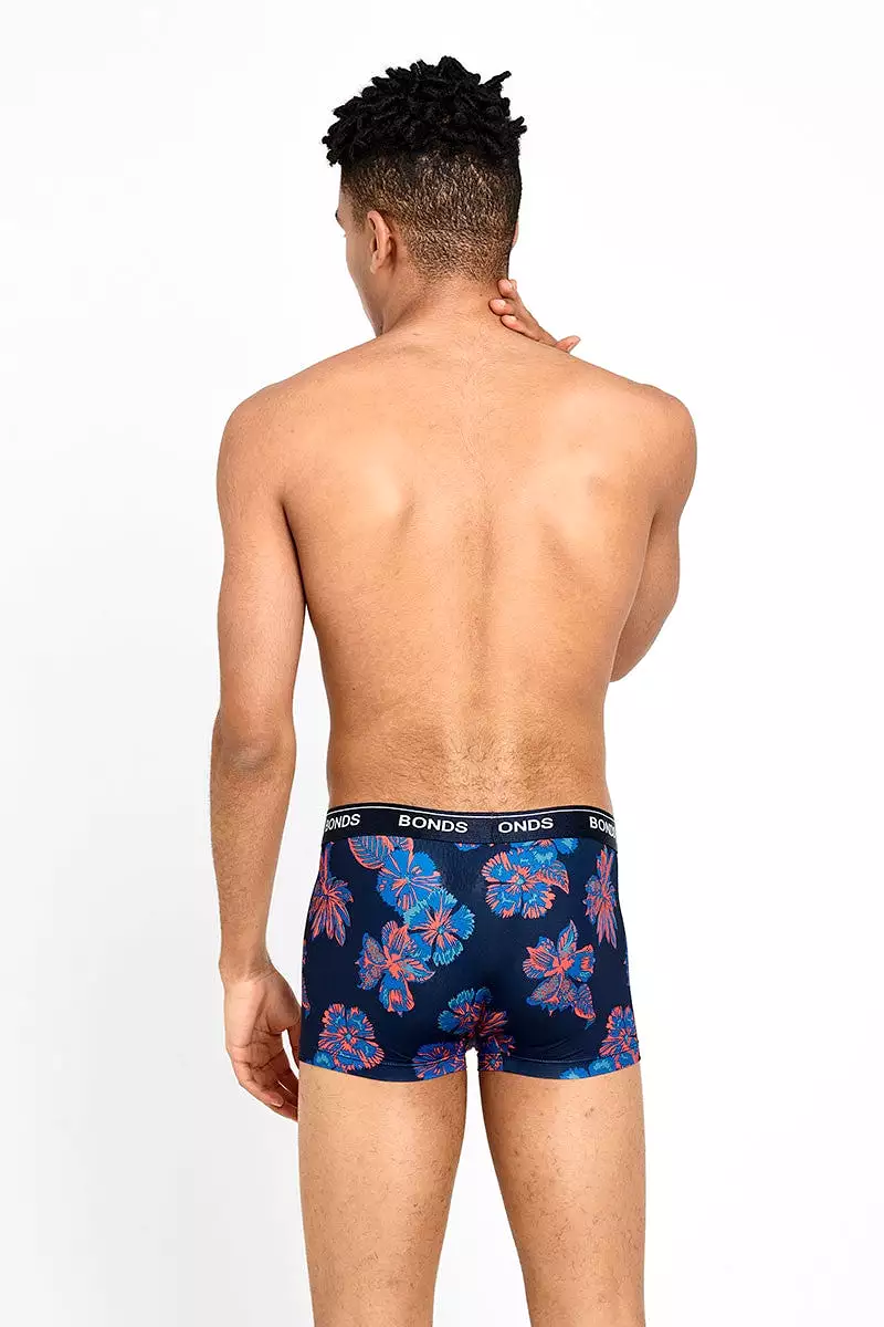 4 x Bonds Guyfront Microfibre Trunks Mens Underwear New Floral Dm3