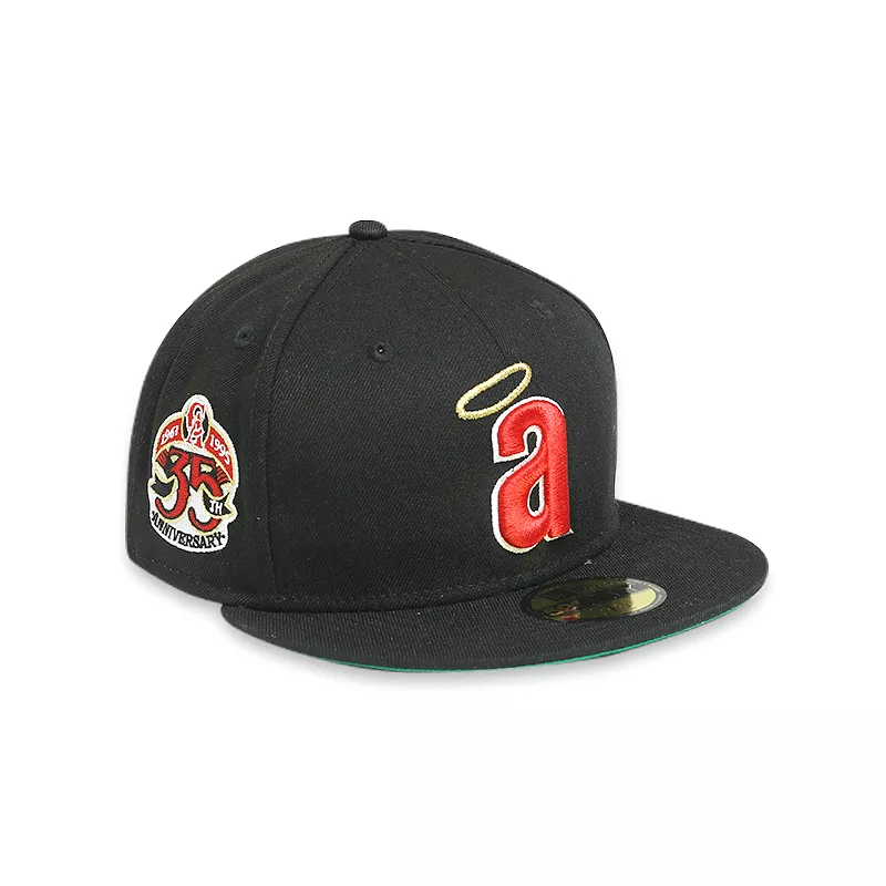 [70693418] Los Angeles Angels 35 Anniversary Black 59FIFTY Men's Fitted Hat