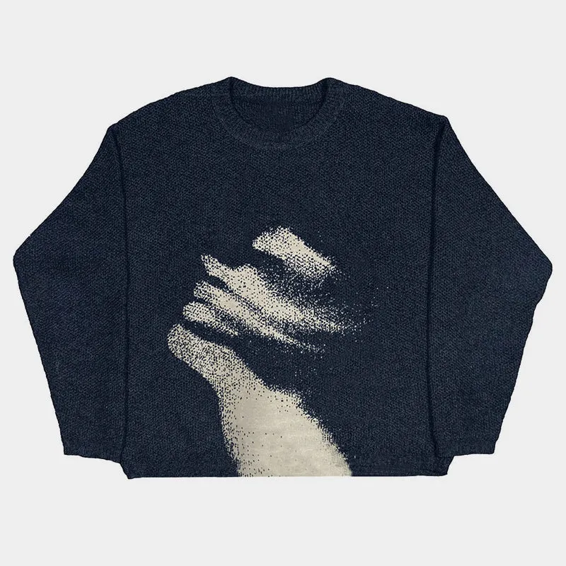 Abstract Embrace | Artistic Graphic Knit Sweater