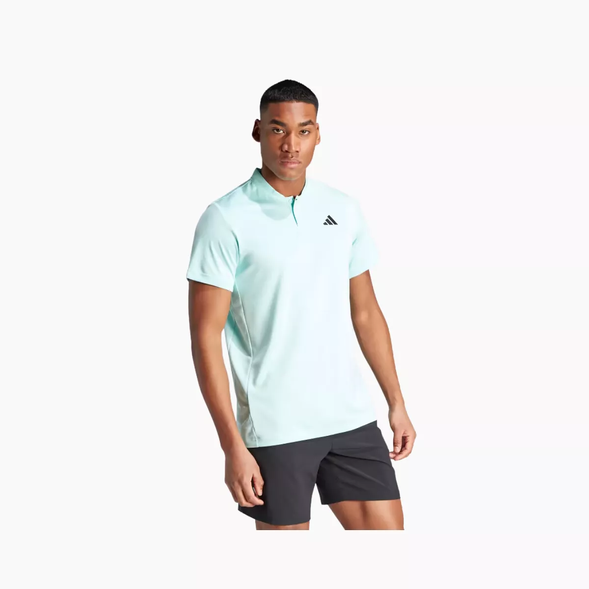 Adidas Club Henley Men's Tennis T-shirt -Semi Flash Aqua