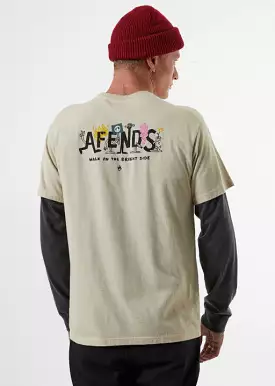 Afends Men's Bright Side Retro Fit Tee Cement M191010