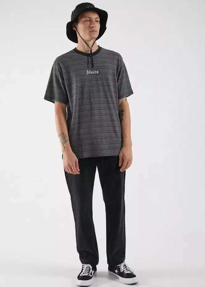 Afends Men's Exit Hemp Retro Fit Tee Gunmetal M204100