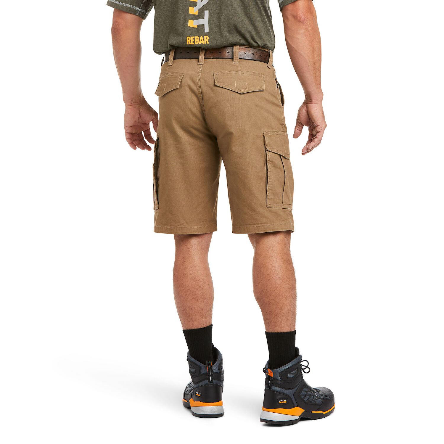 Ariat Men's Rebar DuraStretch Made Tough Cargo Short in Field Khaki