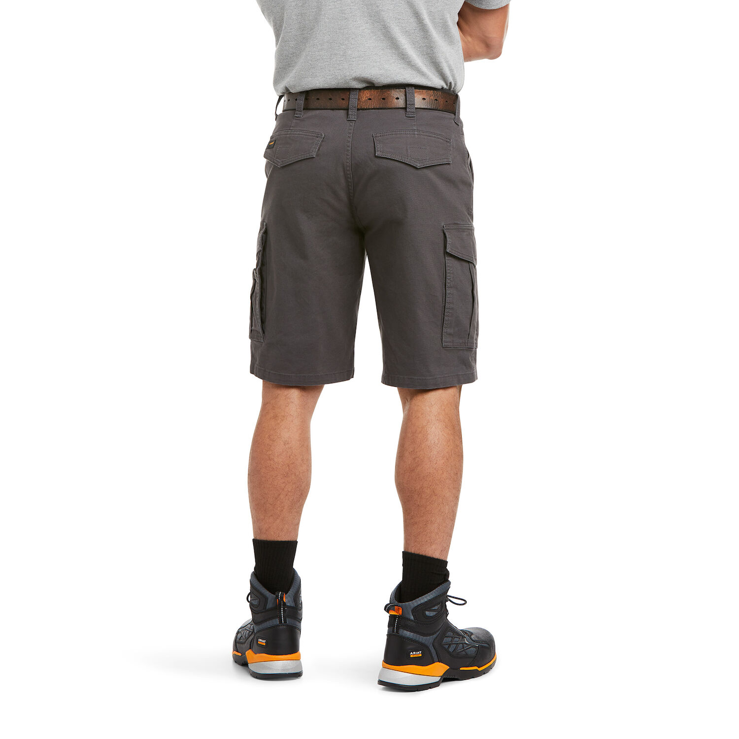 Ariat Men's Rebar DuraStretch Made Tough Cargo Short in Rebar Grey