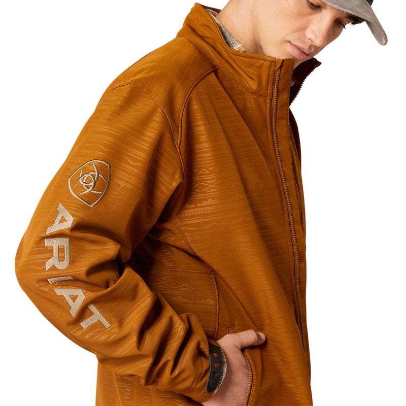 'Ariat' Men's Logo 2.0 Softshell Jacket - Chestnut Embossed