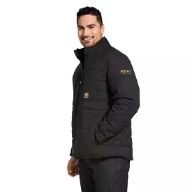 'Ariat' Men's Rebar Valiant Stretch Canvas Insulated Jacket - Black