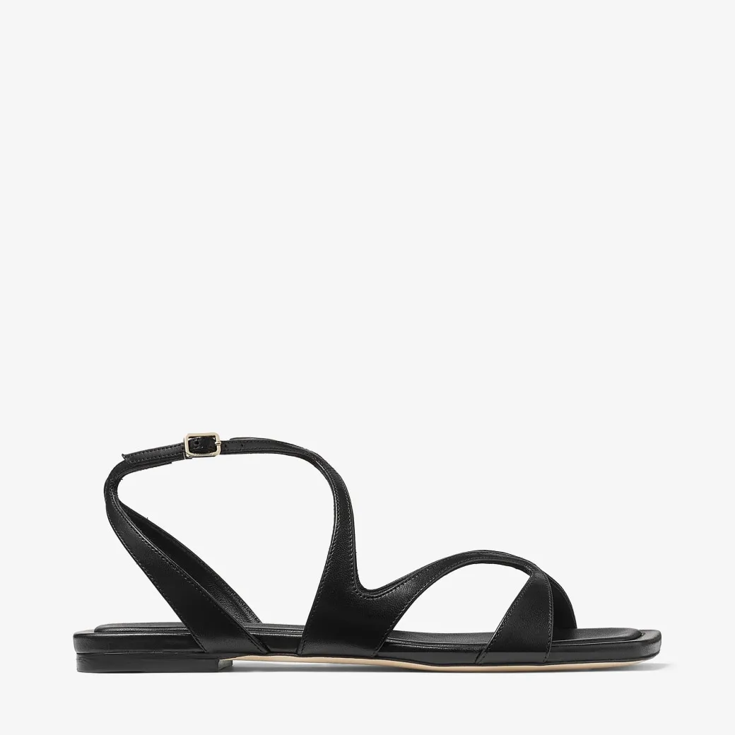 Ayla Flat Black Nappa Leather Flats