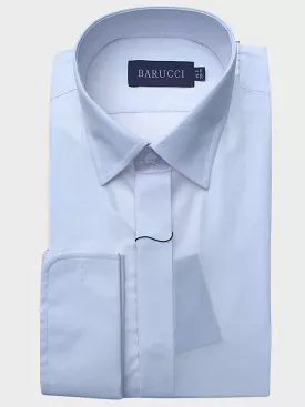 Barucci Men's White Double Cuff Slim Fit Formal Shirt