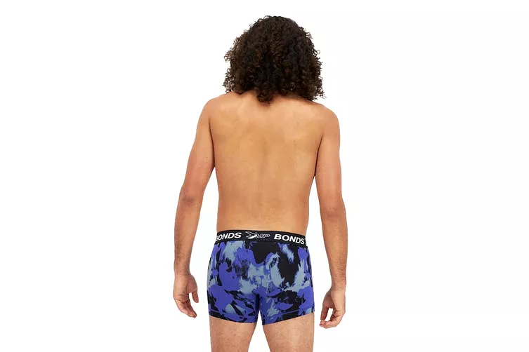 Bonds X-Temp Trunk Mens Underwear Trunks Purple Black Print 2E6