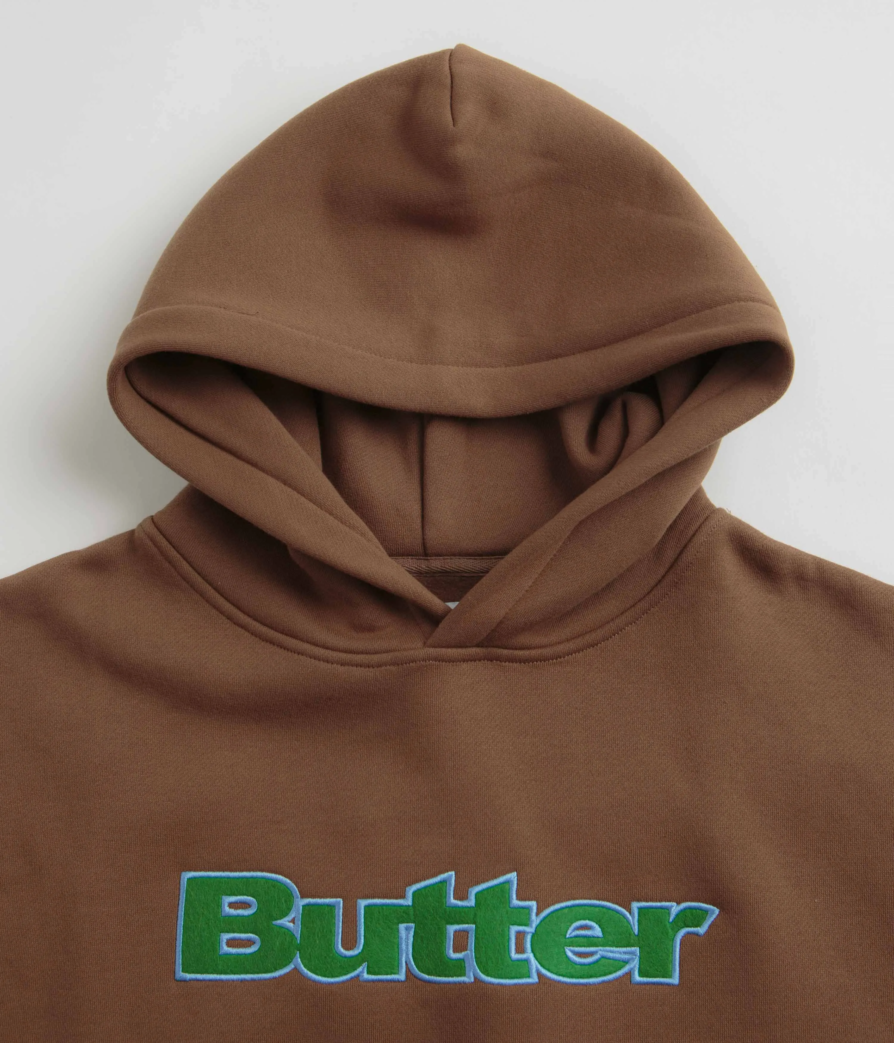 Butter Goods Felt Logo Applique Hoodie - Brown