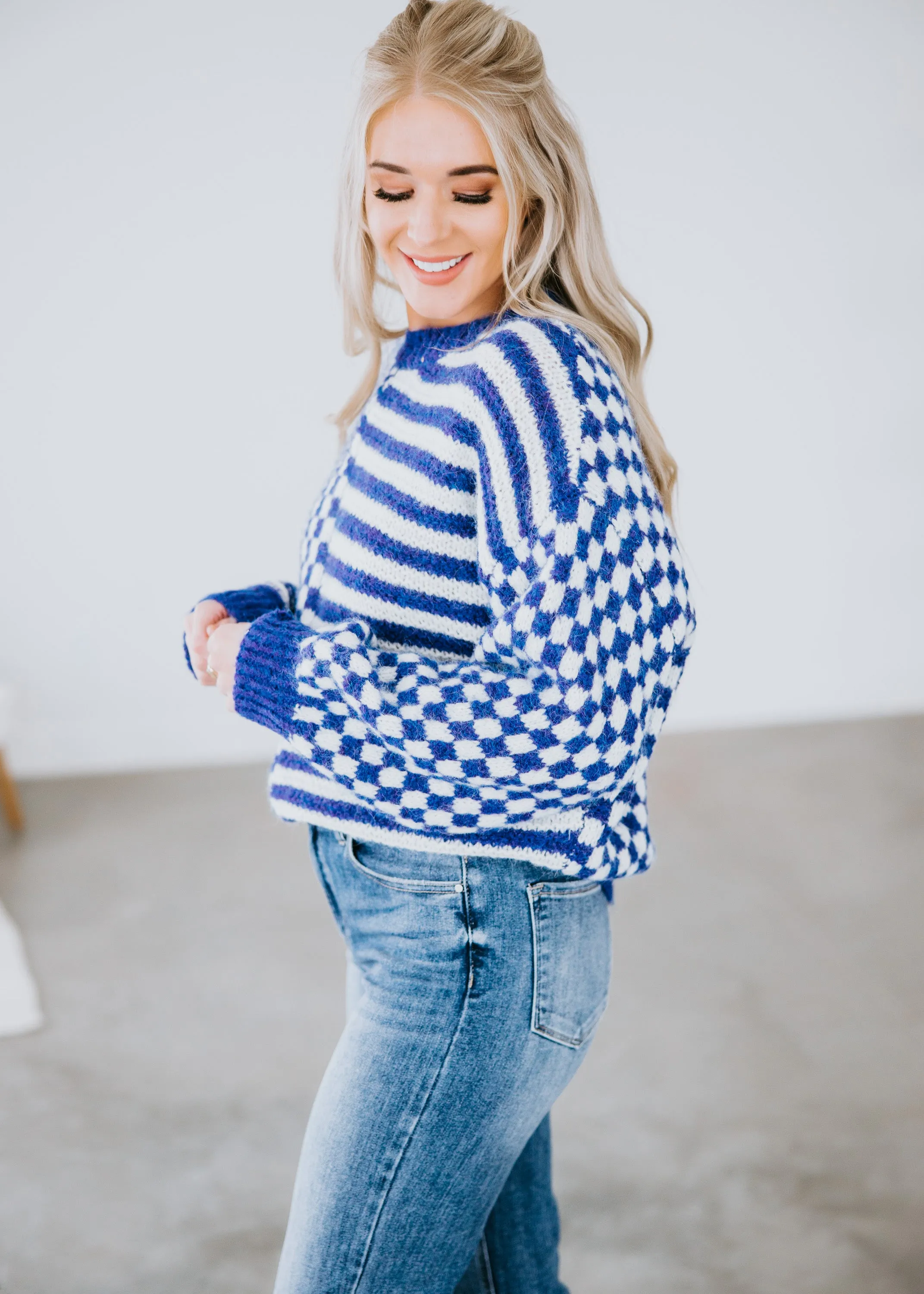 Cameron Checkered Knit Sweater