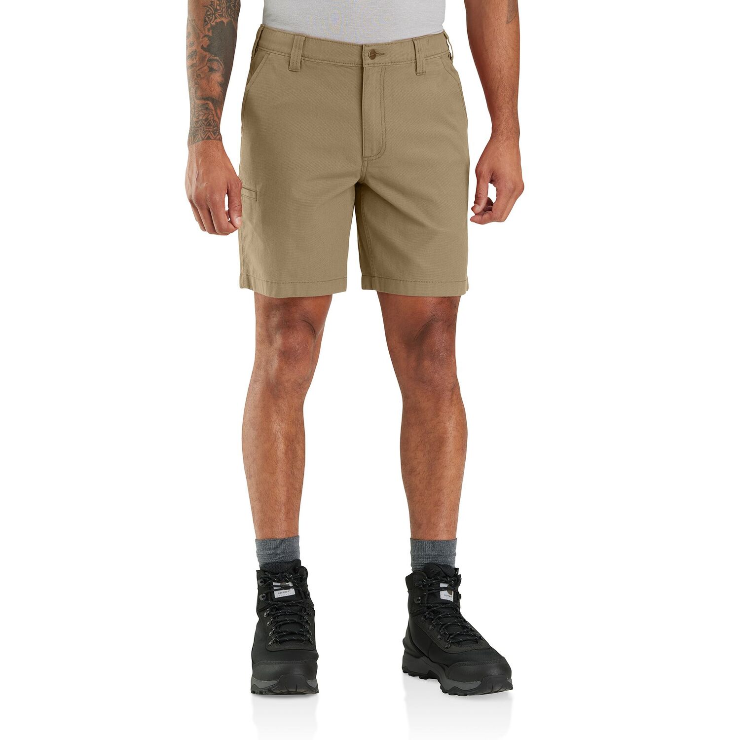 Carhartt Men's Rugged Flex Relaxed Fit Canvas Work Short in Dark Khaki