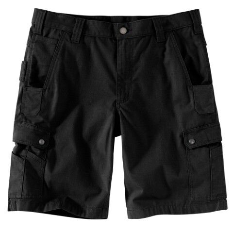 Carhartt Men's Rugged Flex Relaxed Fit Ripstop Cargo Work Short in Black