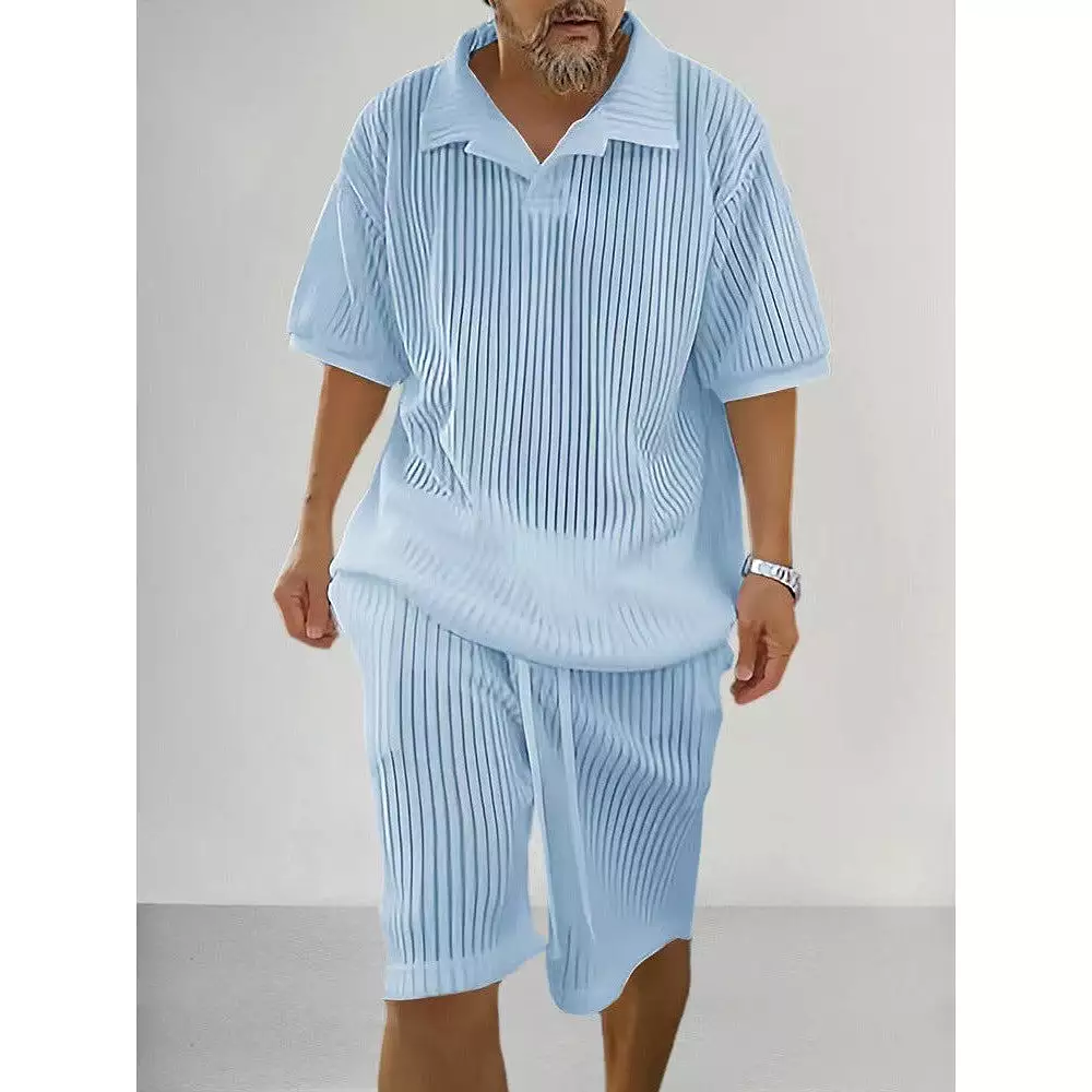 Casual sweater suit loose short-sleeved T-shirt shorts men's