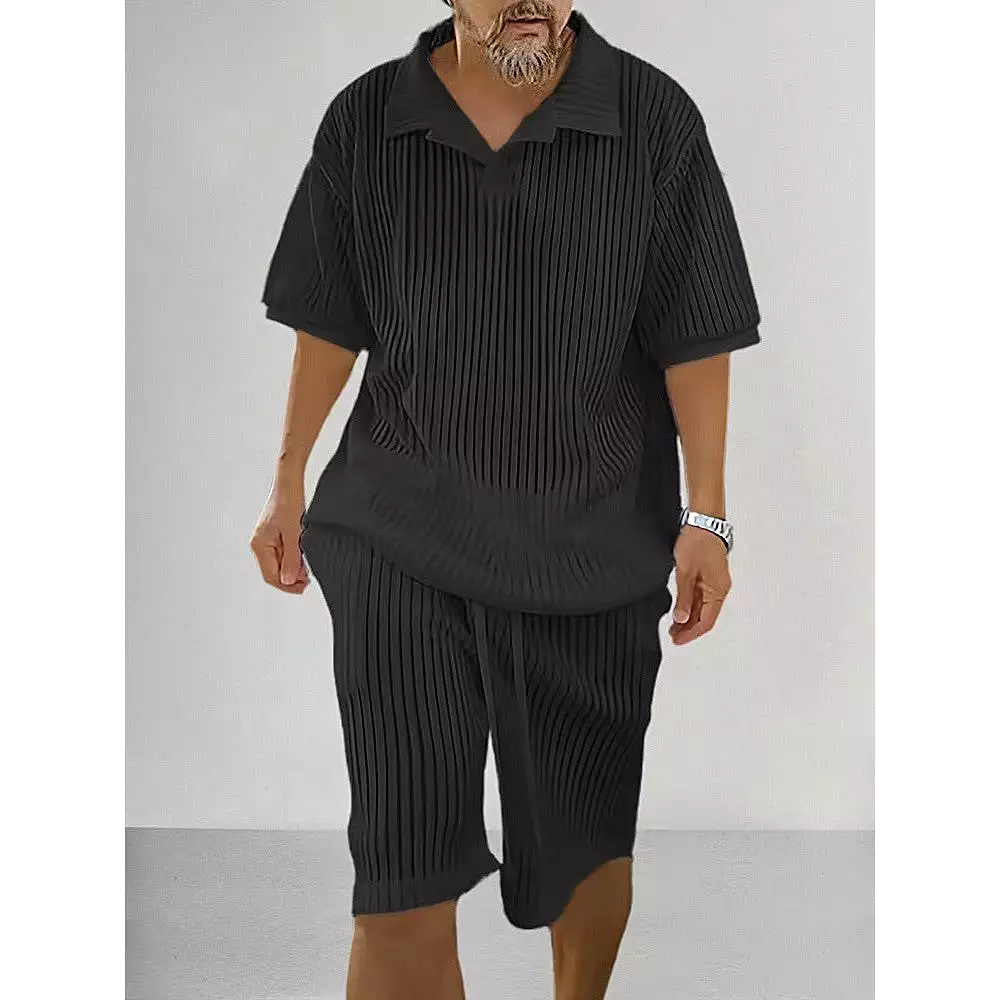 Casual sweater suit loose short-sleeved T-shirt shorts men's