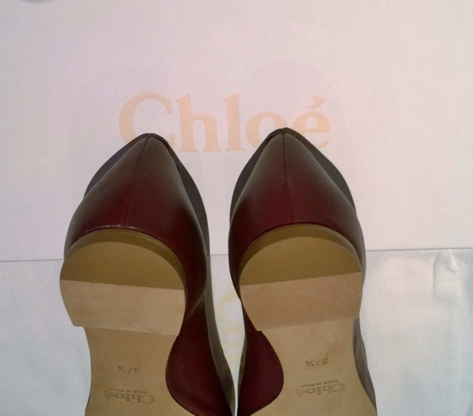 Chloé Lauren Scallop Flats in Deep Purple Leather New in Box Shoes