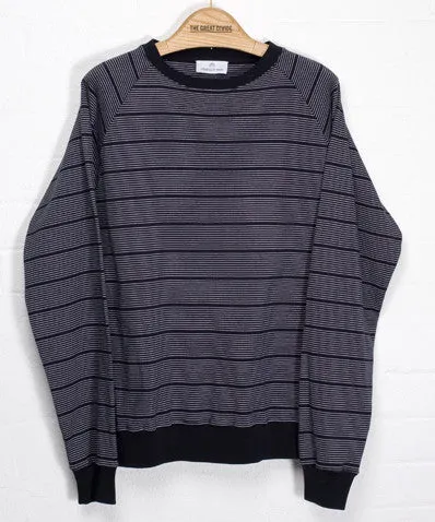 Crew Sweater Navy/White Stripe