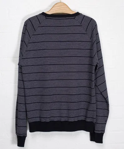 Crew Sweater Navy/White Stripe