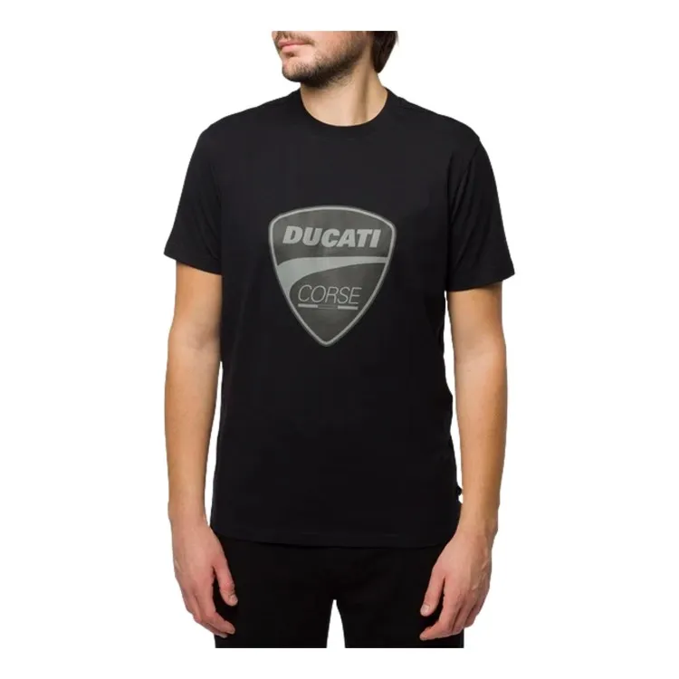 Ducati MEN'S DC32MA03 T-Shirt Uomo con Logo Nera