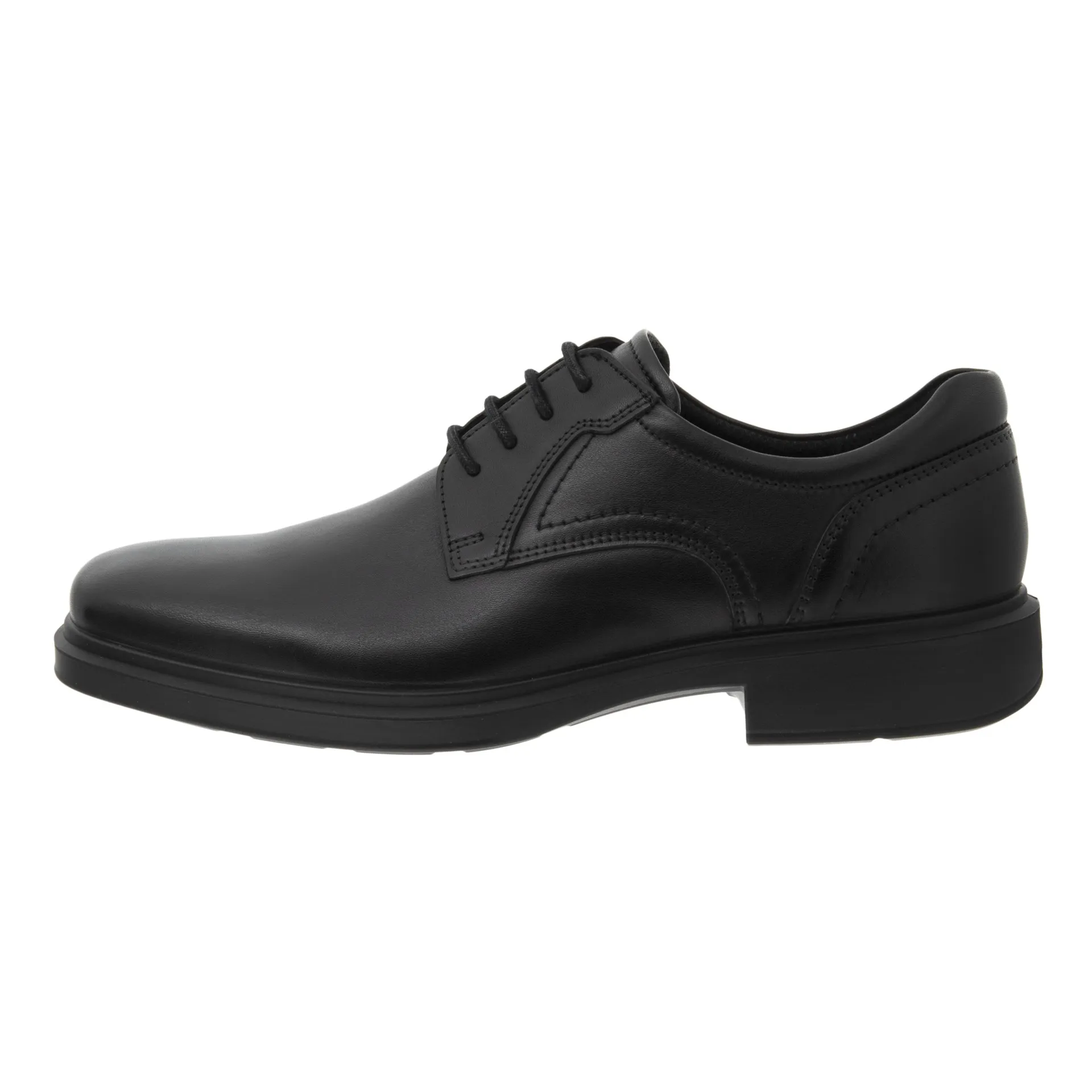 ECCO Mens Helsinki 2.0 Plain Toe Tie Dress Shoe- Black Smooth Leather