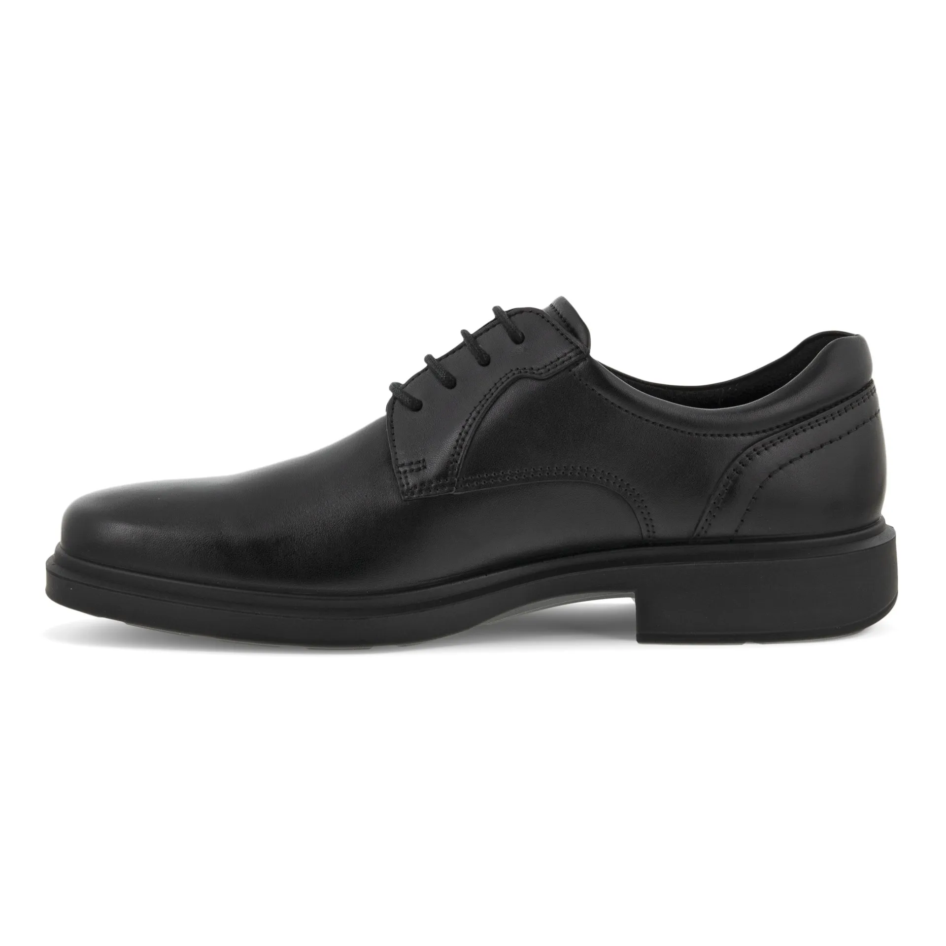 ECCO Mens Helsinki 2.0 Plain Toe Tie Dress Shoe- Black Smooth Leather