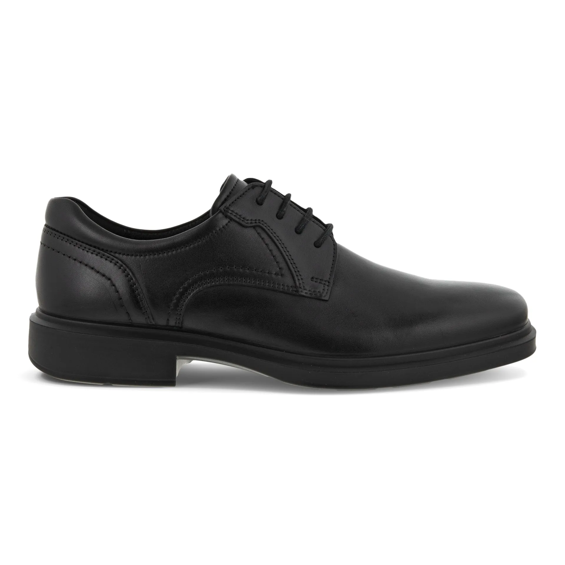 ECCO Mens Helsinki 2.0 Plain Toe Tie Dress Shoe- Black Smooth Leather