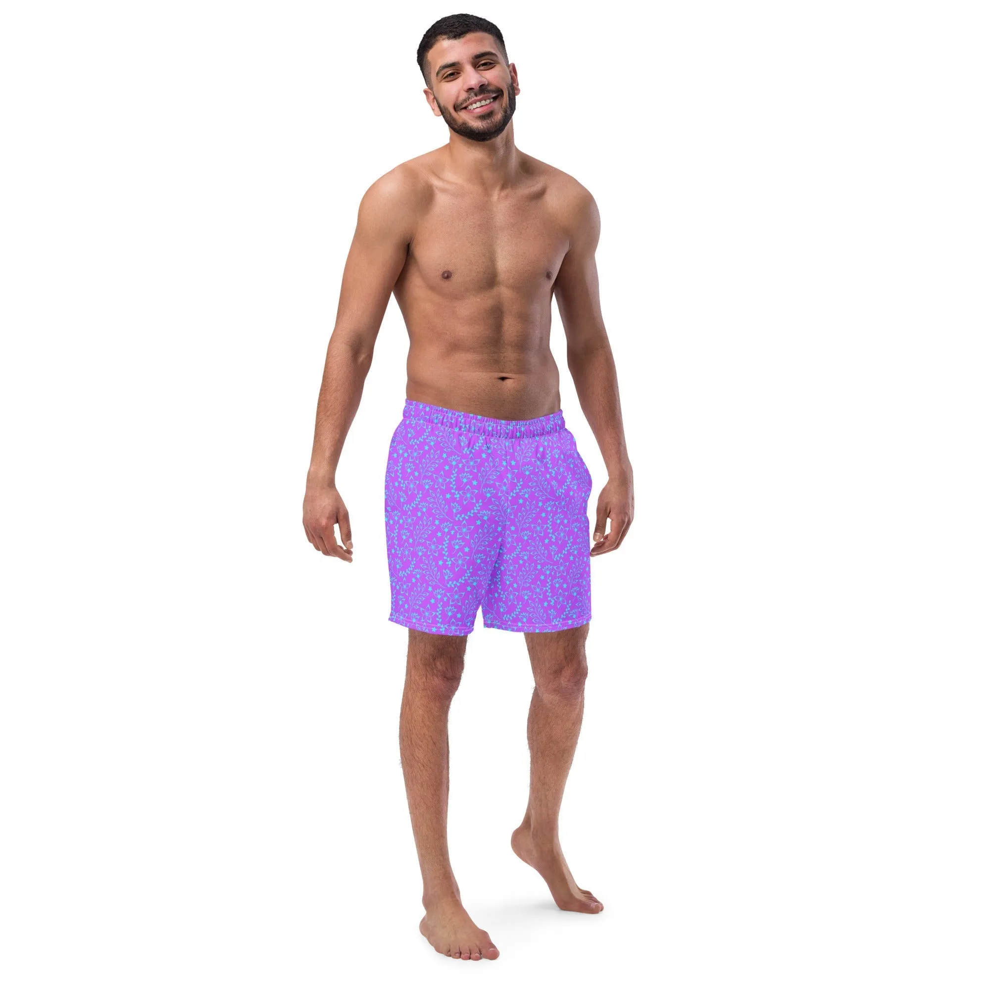 ECO MEN'S SWIM SHORTS | GARDEN PARTY PURPLE