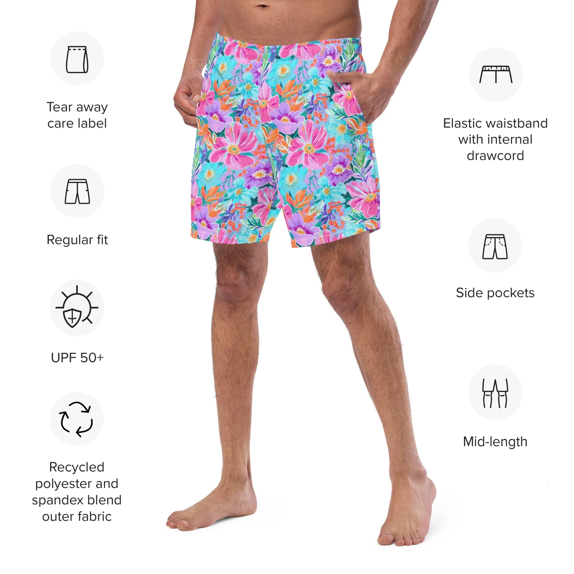 ECO MEN'S SWIM SHORTS - FLURINA FLORALS