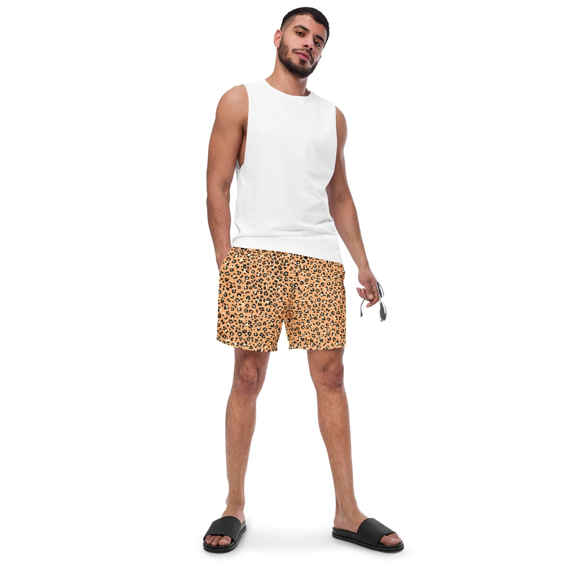 ECO MEN'S SWIM SHORTS |ORANGE LEOPARD