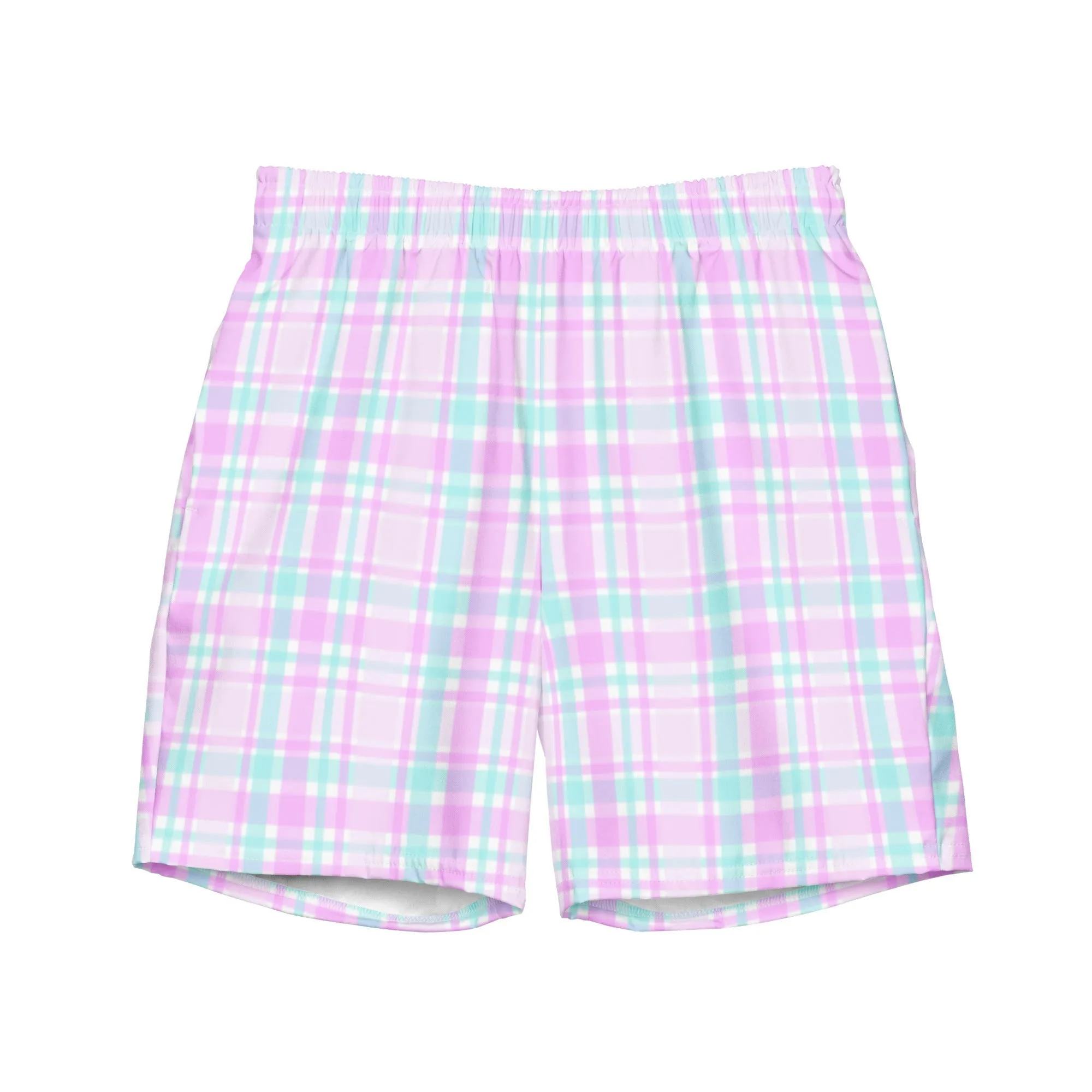 ECO MEN'S SWIM SHORTS |PINK PLAIDS