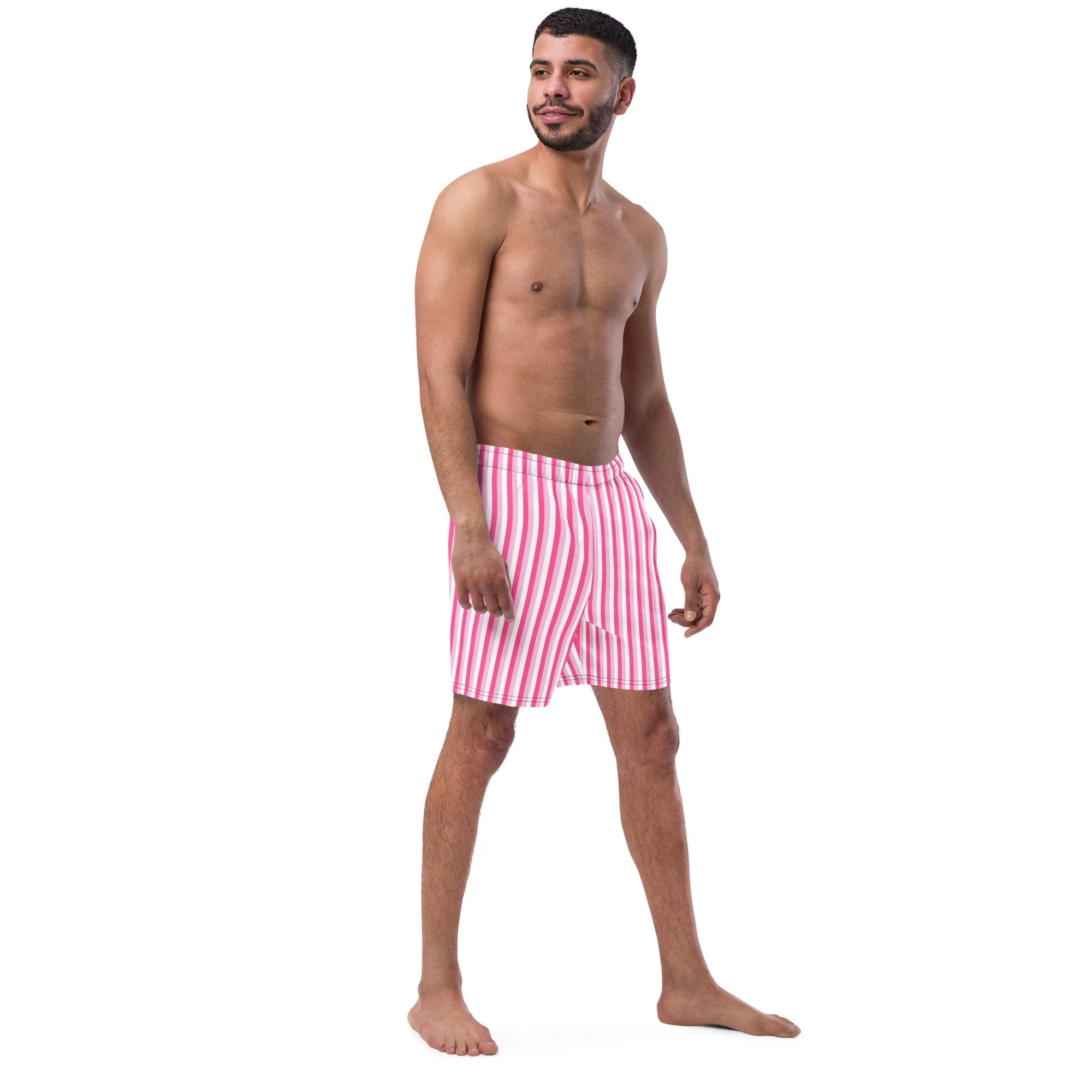 ECO MEN'S SWIM SHORTS - PINK STRIPES