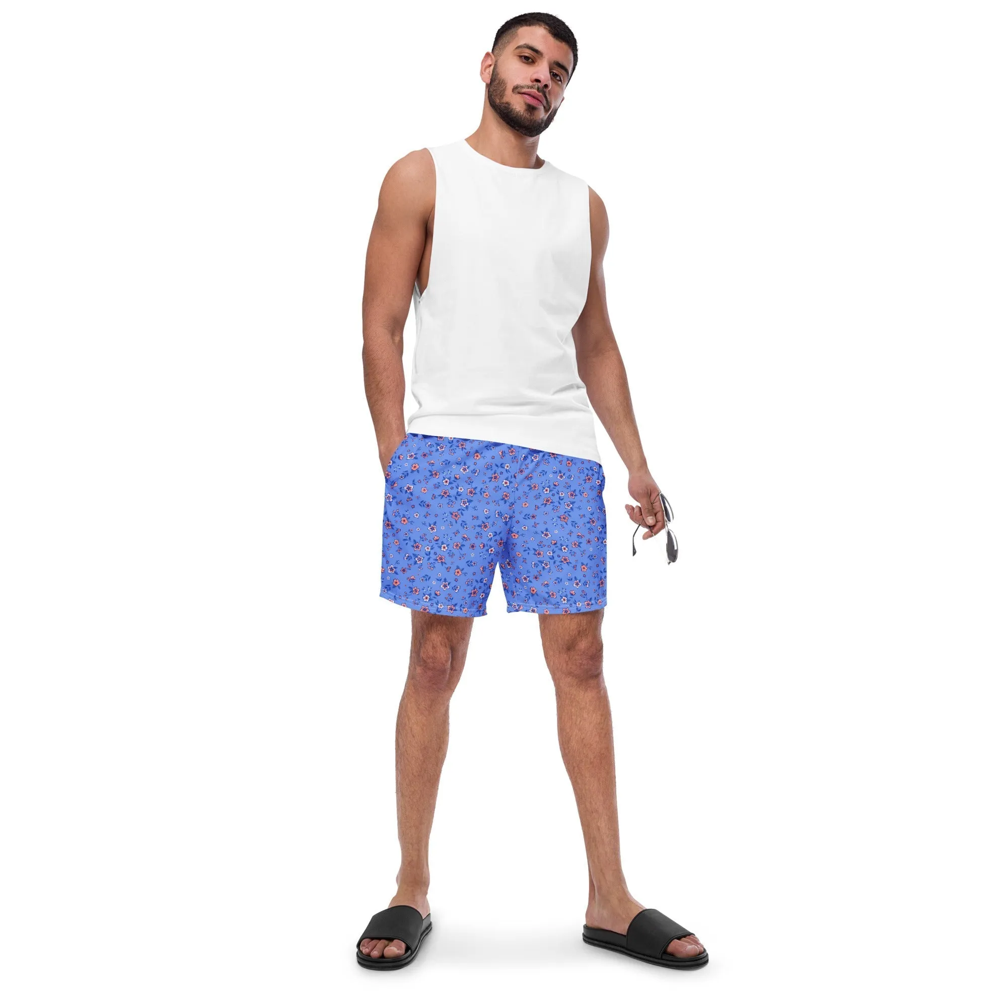 ECO MEN'S SWIM SHORTS |SAPPHIRE FLORALS