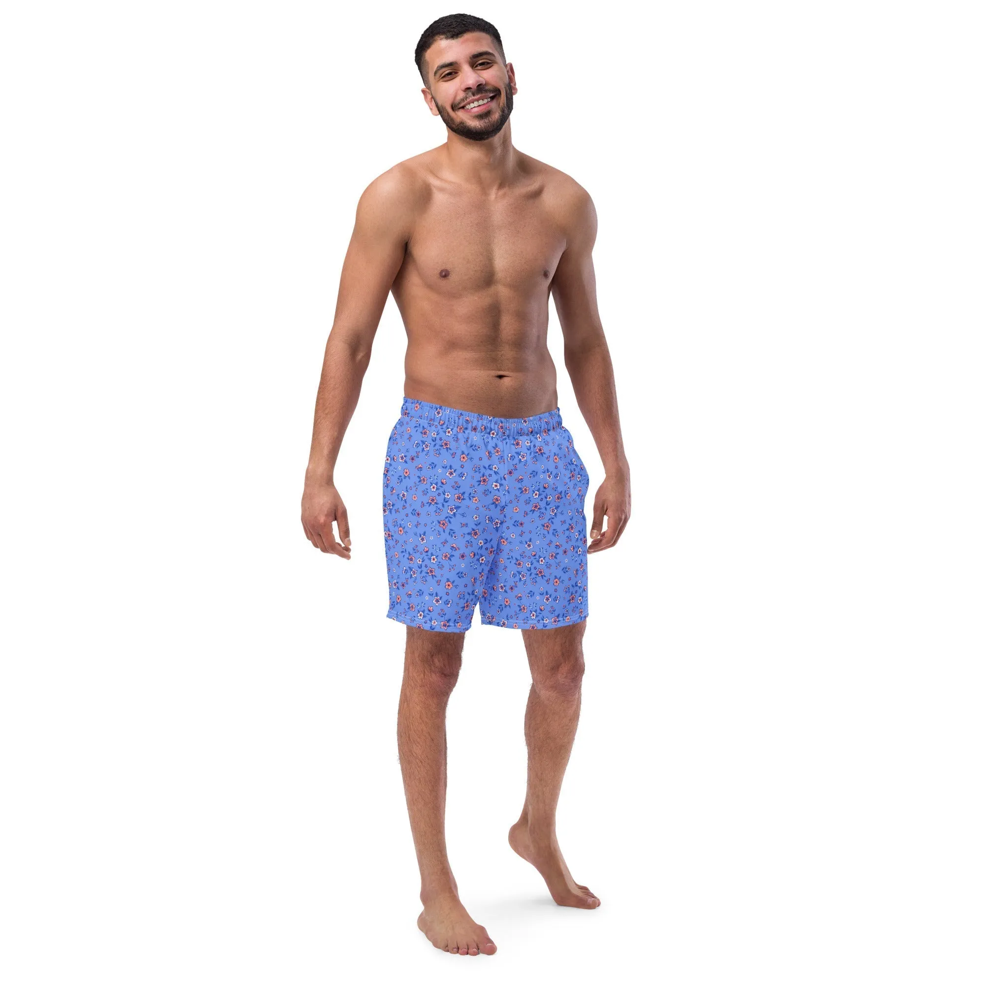 ECO MEN'S SWIM SHORTS |SAPPHIRE FLORALS