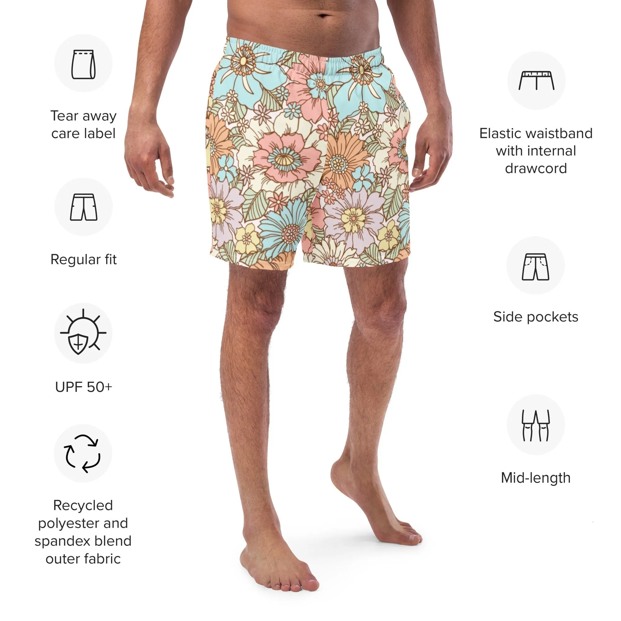 ECO MEN'S SWIM SHORTS |SUNSET GARDEN