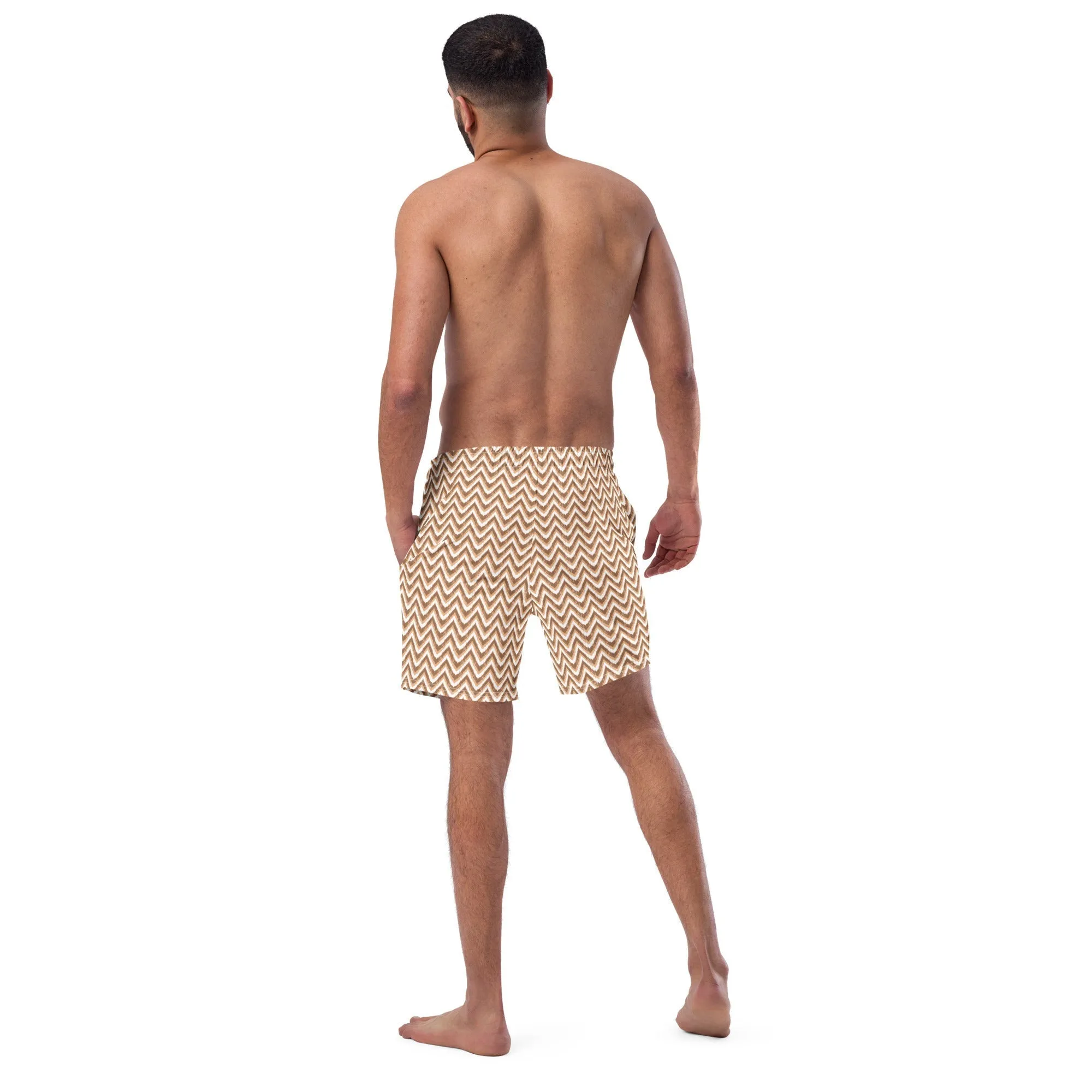 ECO MEN'S SWIM SHORTS - ZIG CHOCOLATE