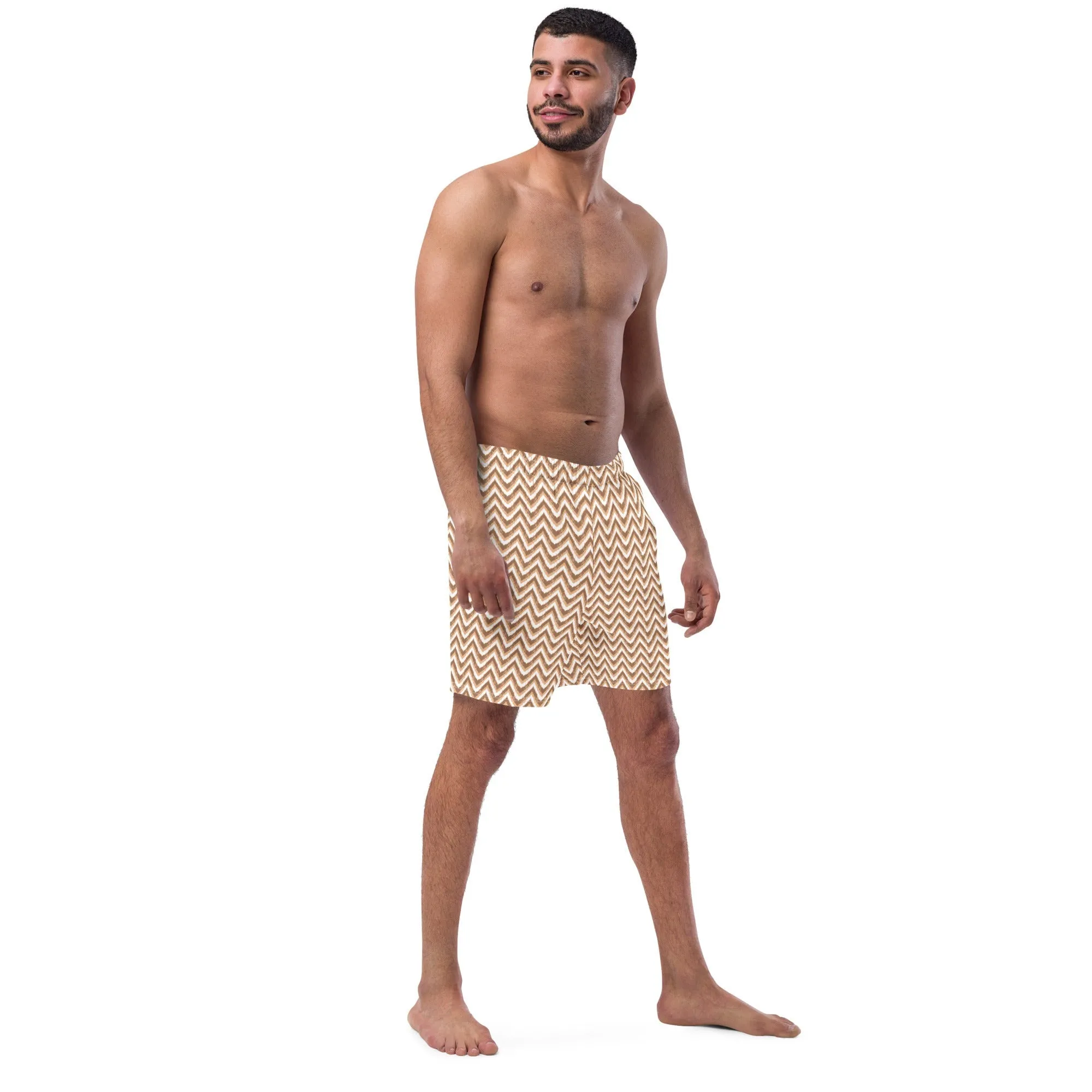 ECO MEN'S SWIM SHORTS - ZIG CHOCOLATE