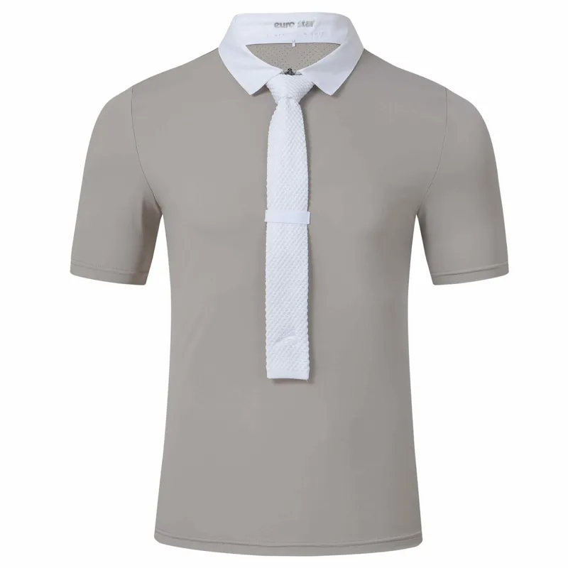 Euro-Star Valerio Mens Competition Shirt and Tie - Faded Grey