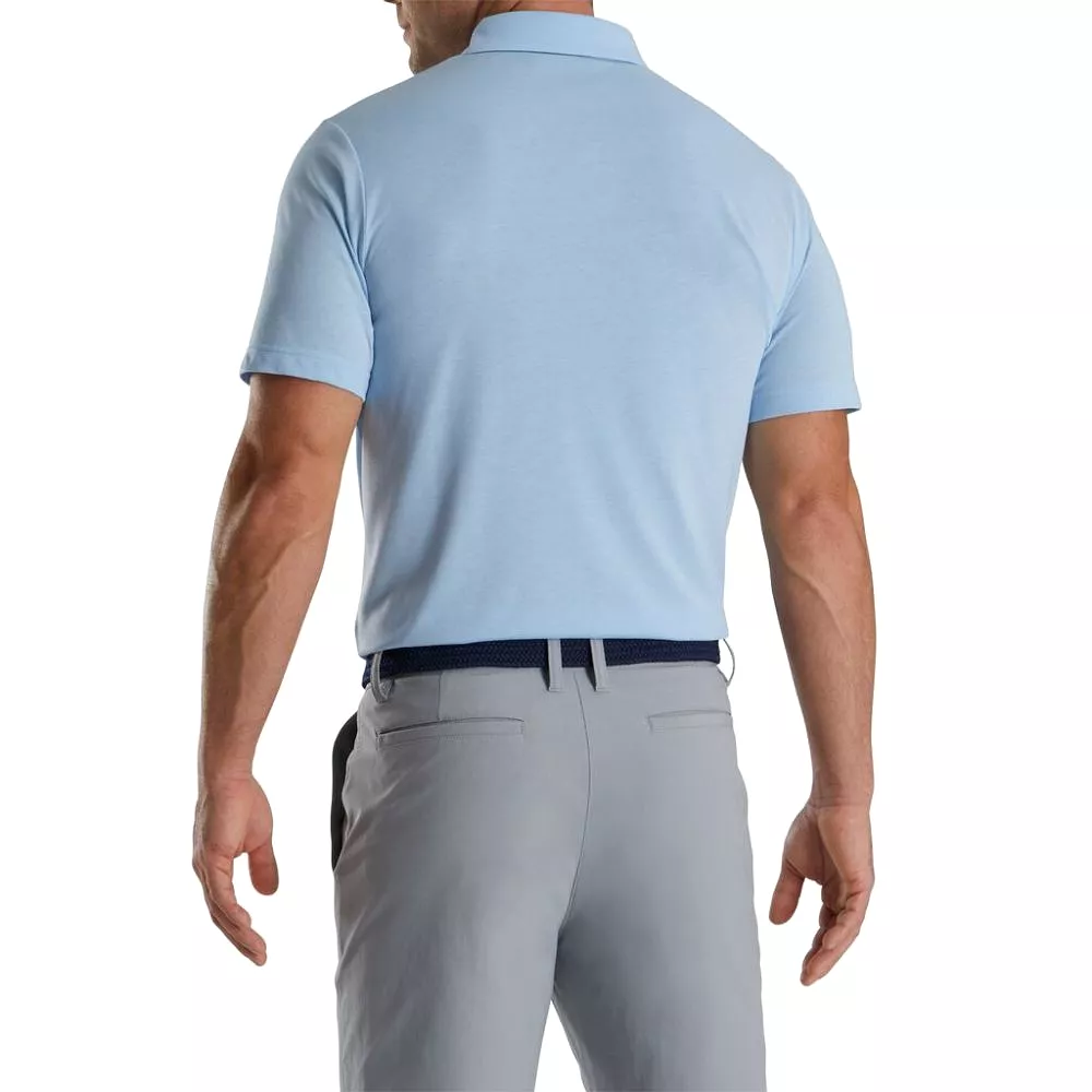 Footjoy Men's Athletic Fit Solid Jersey Golf Polo - Lagoon