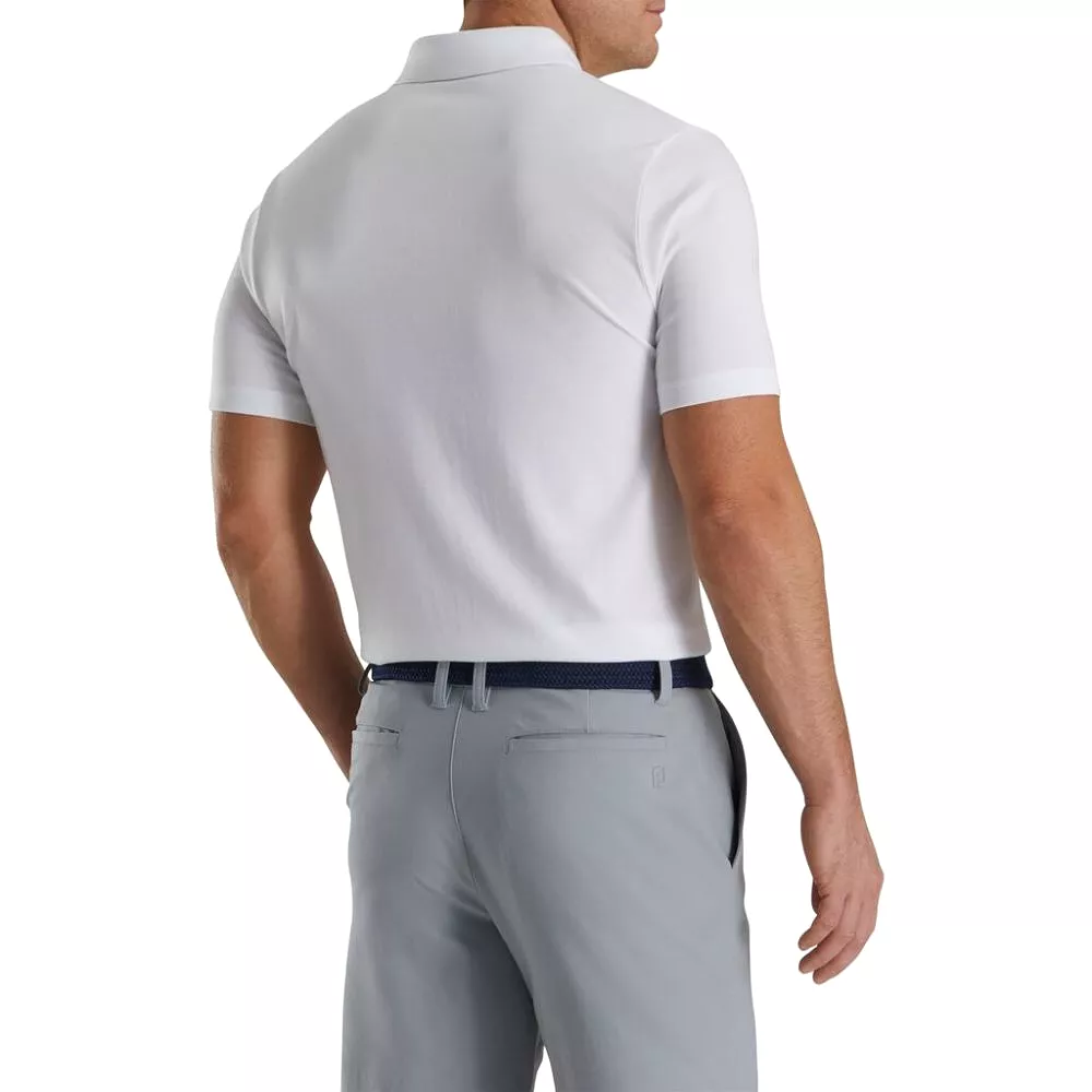 Footjoy Men's Athletic Fit Solid Jersey Golf Polo - Lagoon