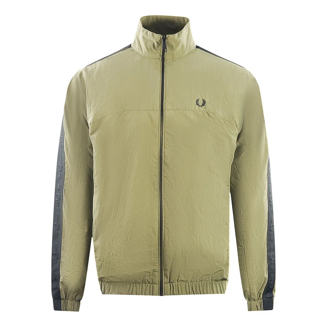 Fred Perry Tonal Taped Military Green Track Jacket