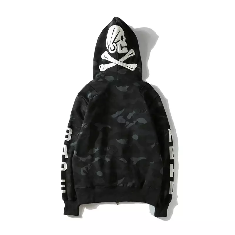 Full Zipper Men's skull Camouflage Bape Hoodie streetwear clothing