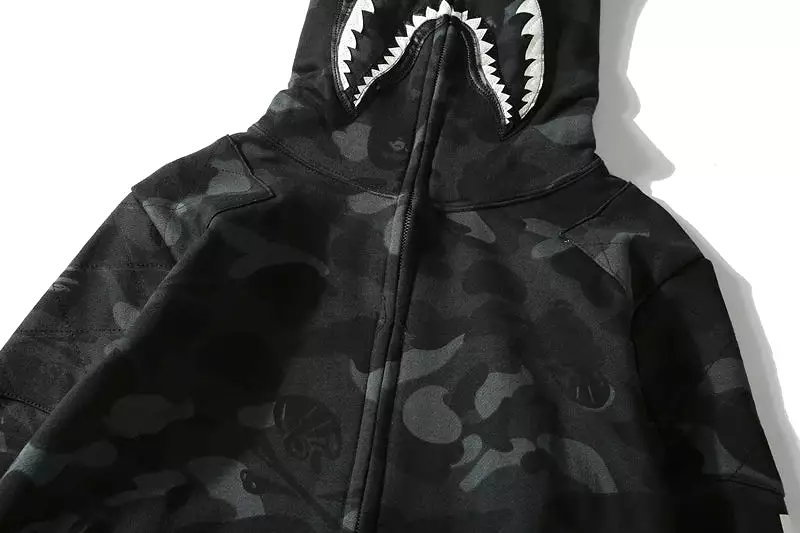 Full Zipper Men's skull Camouflage Bape Hoodie streetwear clothing