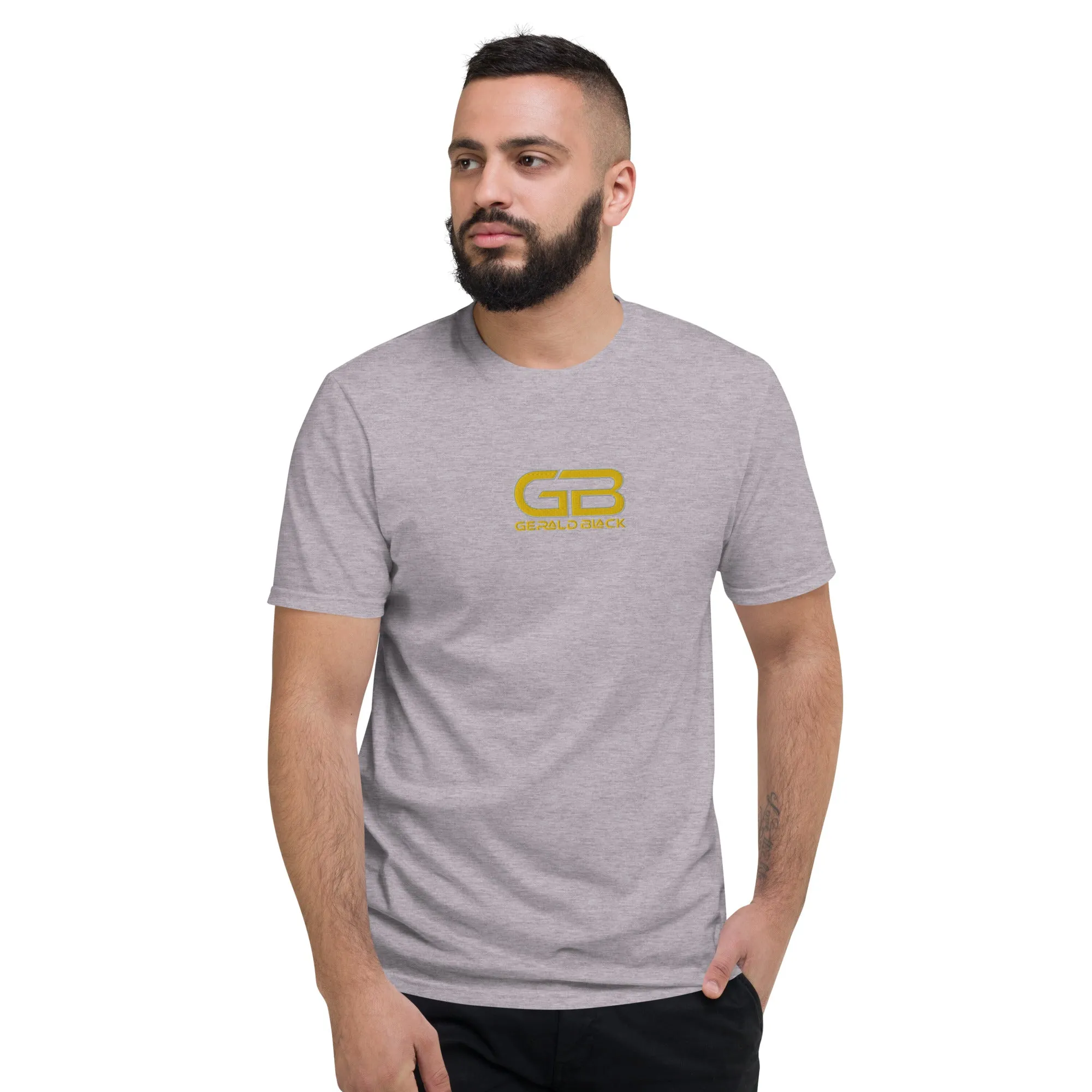 Gerald Black Embroidered Short-sleeve T-Shirt for Men and Women