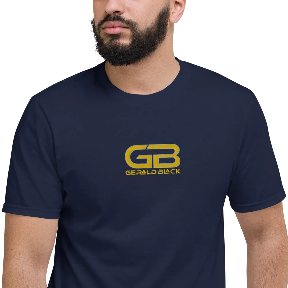 Gerald Black Embroidered Short-sleeve T-Shirt for Men and Women