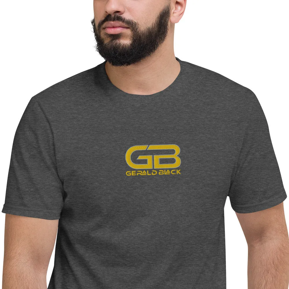 Gerald Black Embroidered Short-sleeve T-Shirt for Men and Women