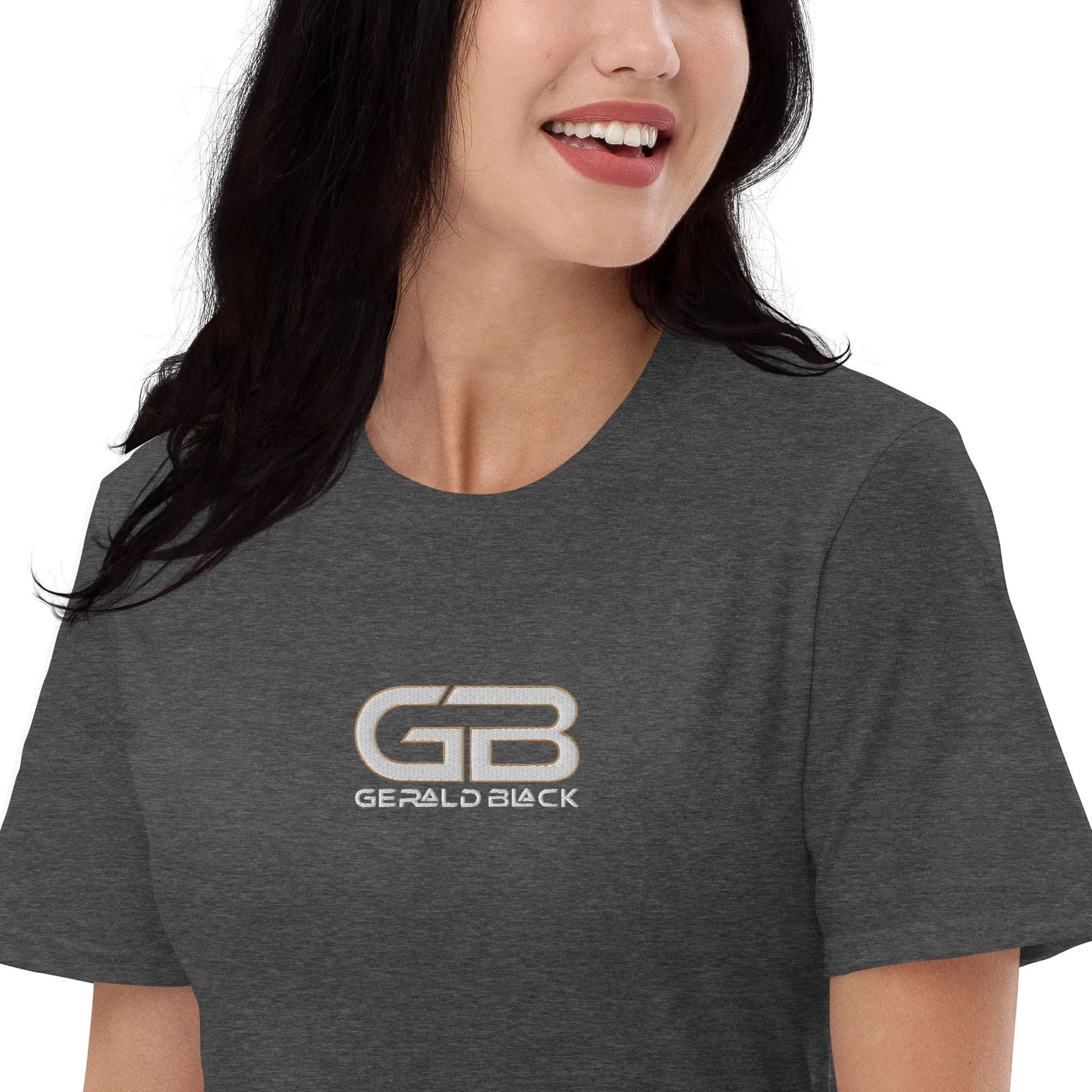 Gerald Black Short-sleeve Embroidered T-Shirt for Men and Women