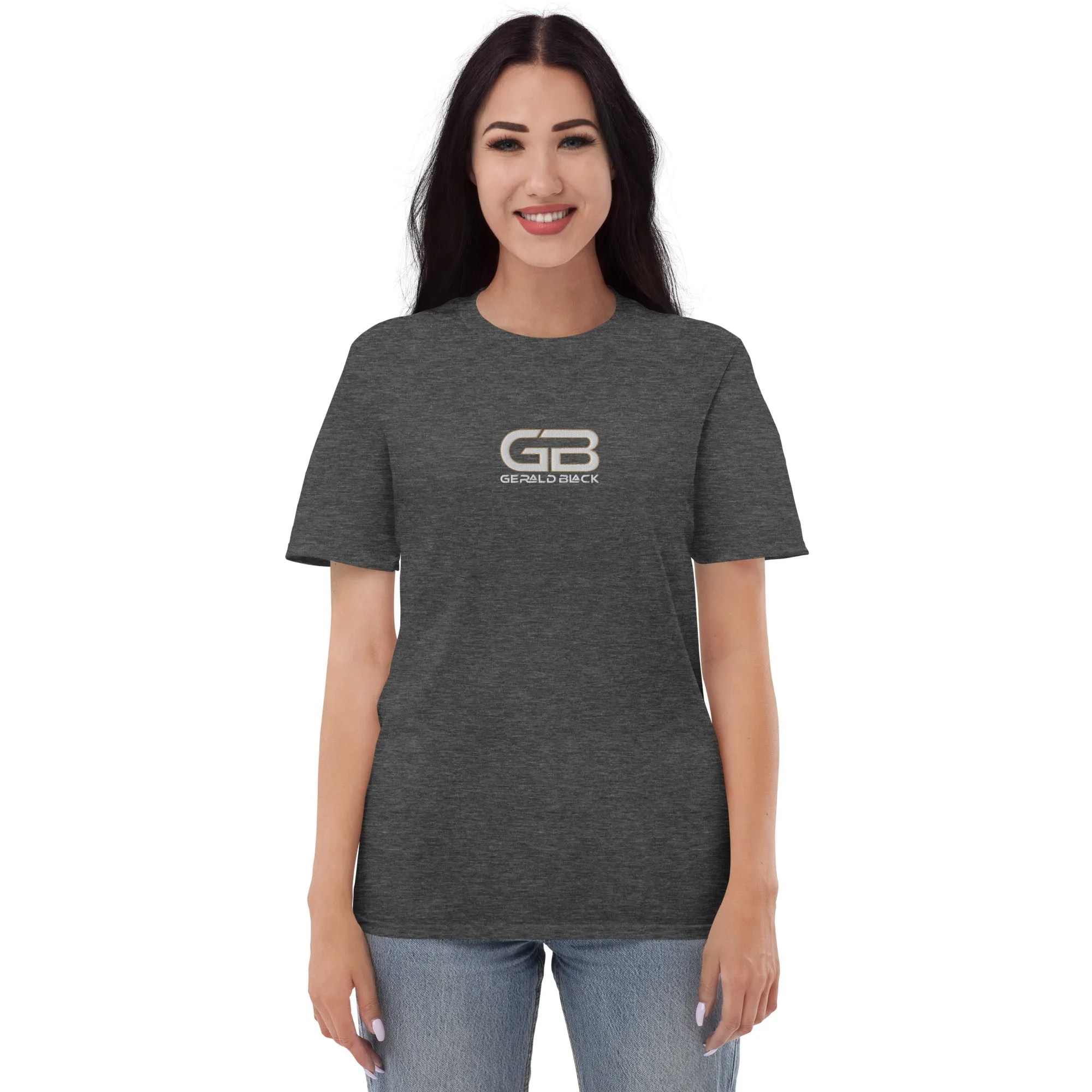 Gerald Black Short-sleeve Embroidered T-Shirt for Men and Women