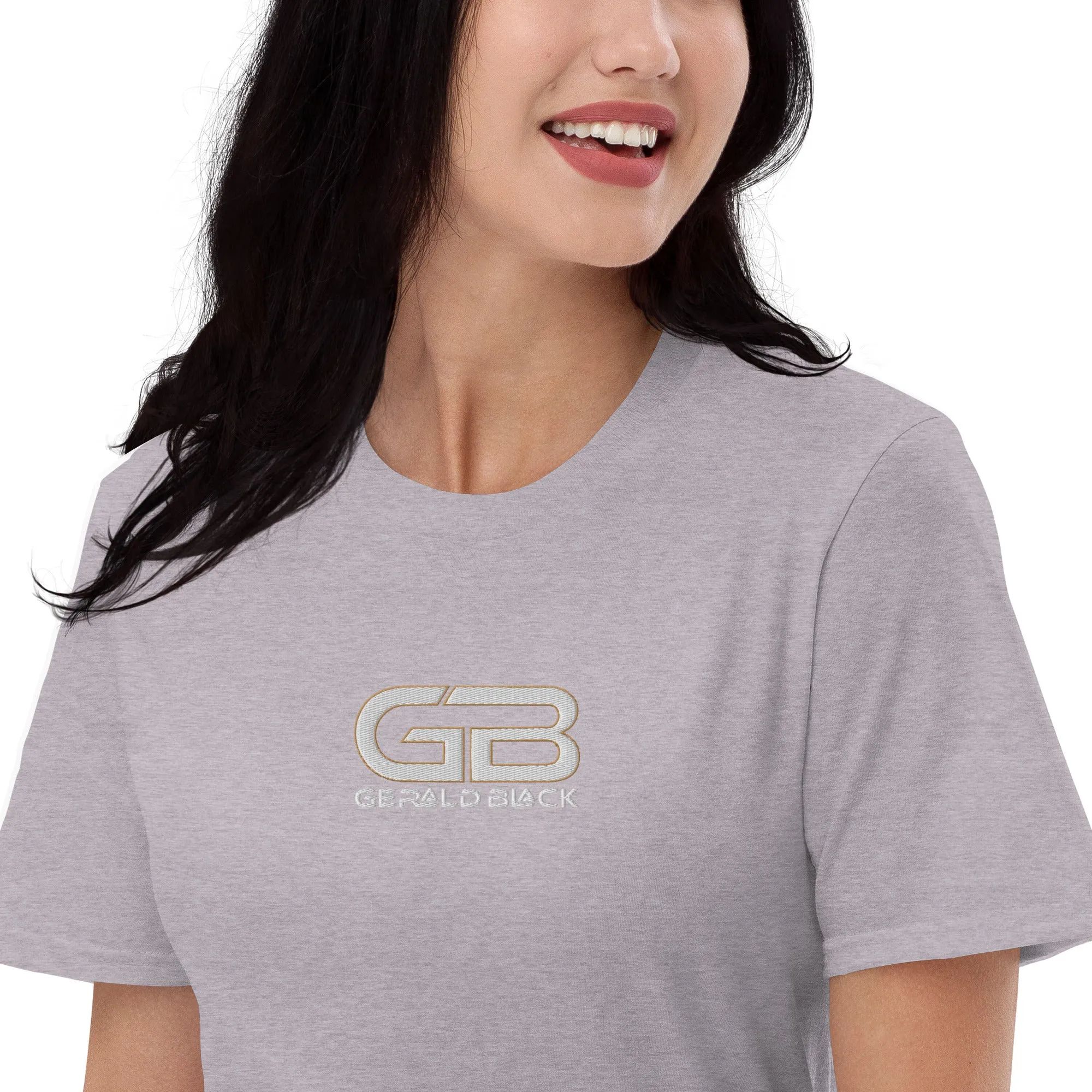 Gerald Black Short-sleeve Embroidered T-Shirt for Men and Women