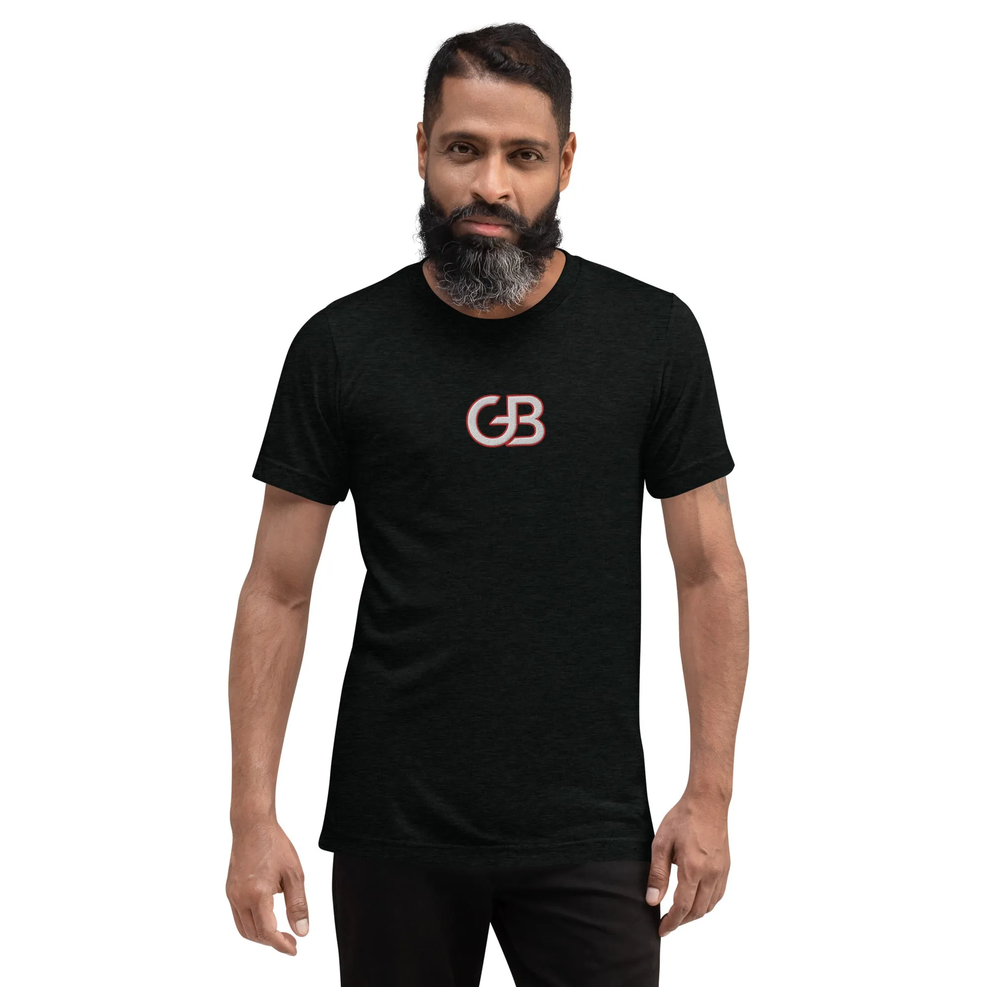 Gerald Black Tri-blend Short-Sleeve Statement T-shirt for Men and Women